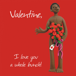 Holy Mackerel Love you a whole bunch, an Erica Sturla 15cm square Valentines card, blank inside for your message