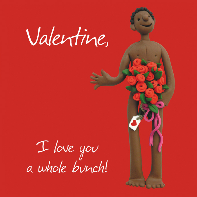 Holy Mackerel Love you a whole bunch, an Erica Sturla 15cm square Valentines card, blank inside for your message