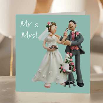 Welsh wedding card for couple - Mr and Mrs art by Erica Sturla - UK made