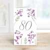 Feminine floral 80th birthday greeting card -  designed by Eloise Hall - 15.7 x 11cm and blank inside, made in the UK