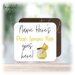 Personalised Drinks Coaster - Name's Pear Lemon Fizz Goes Here!