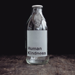 Holy Mackerel human kindness retro themed blank greeting card for him or her - designed by Andy Poplar - 15cm square and blank inside for your message