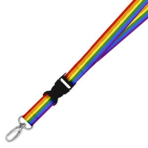 Double Breakaway Lanyard - Rainbow Stripes