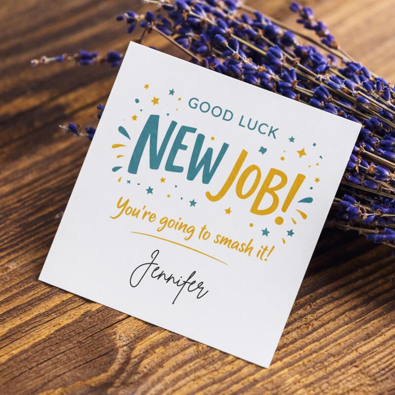 New Job Card for Her &ndash; Personalised Congratulations Card for a New Role - Smooth No Message - Kraft Brown