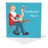 Ymddeoliad hapus - Welsh retirement card for him - designed by Erica Sturla - 15cm square and blank inside, made in the UK