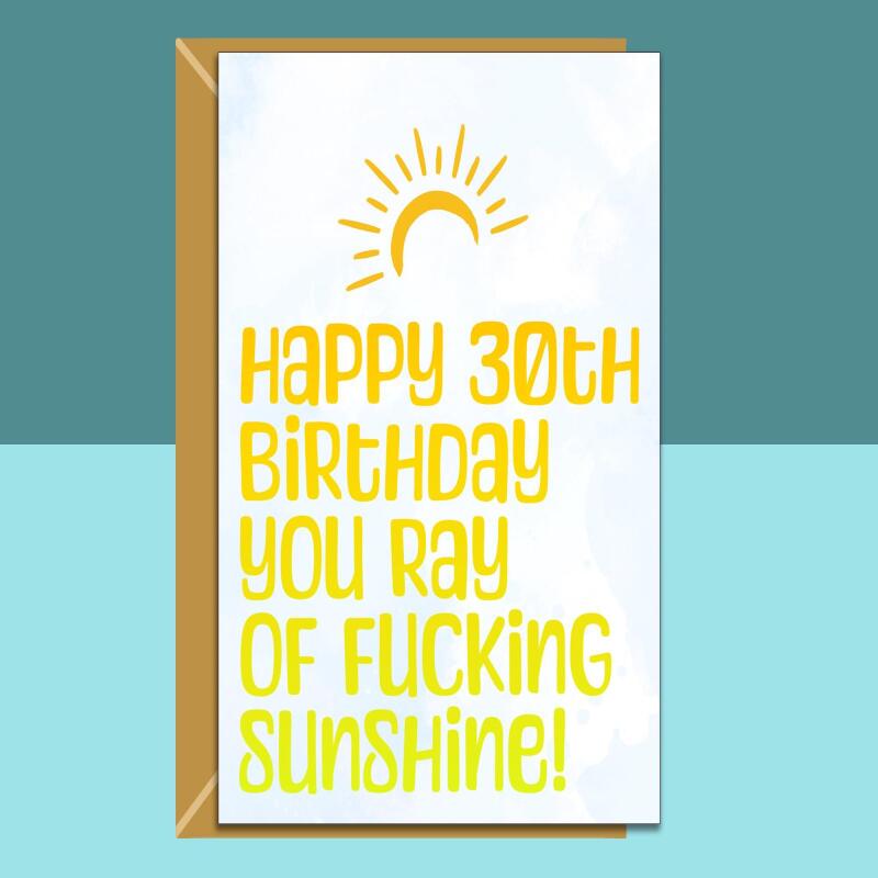 30th Birthday Card - Personalised inside if required - For Him or For Her - Perfect greetings card for someone turning 30 years old - Blank inside - Regular - Matte