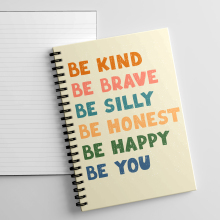 Affirmation A5 Notebook - Be Kind Be Brave Be Silly