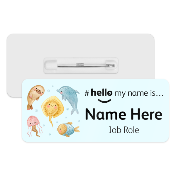 #hello my name is... Name Badge - Watercolour Sea Creatures