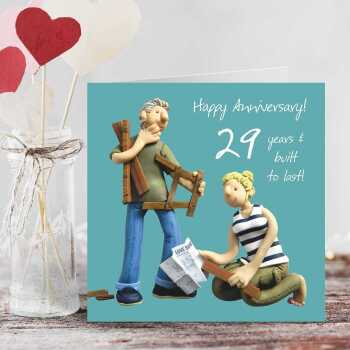 29th wedding anniversary card (furniture anniversary) - designed by Erica Sturla - 15cm square and blank inside, made in the UK