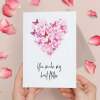 Valentine's Day Card for Her Valentine's Day Card for Wife Valentine's Day Card For Husband Boyfriend or Girlfriend Butterfly Heart - Portrait (5x7) / Blank Inside