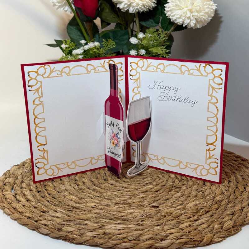 Handmade Fine Wine Pop Up Card
