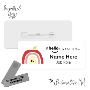 Name Badge - Boho Fruity Rainbow Hello My Name is... - Design 4