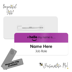 Name Badge - Coloured Band Hello My Name is... - Light Purple