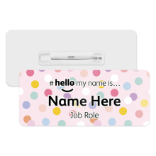 #hello my name is... Name Badge - Pastel Polka Dots