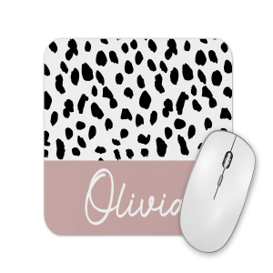 Personalised Mouse Mat - Dalmatian Print with Colour Block - Colour 3