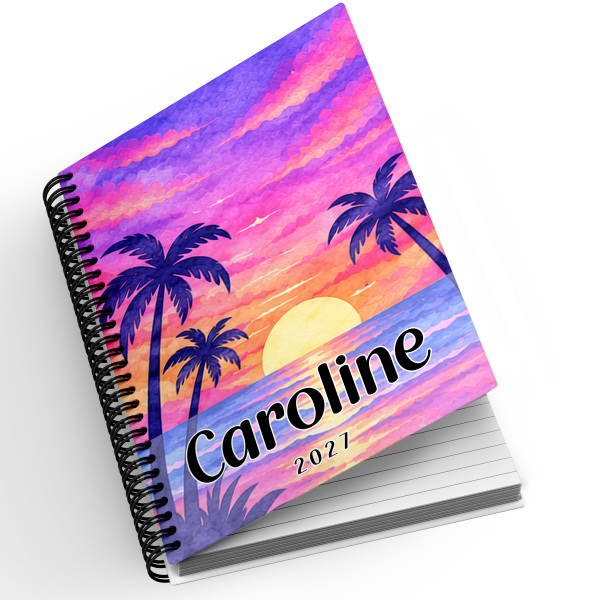 A5 Personalised Spiral Bound Diary - Watercolour Tropical Sunset | Yearly | Academic | Appointment - Standard 2027