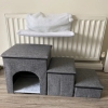 Foldable Pet Stairs with Cozy Condo, Storage & Scratcher 🐾