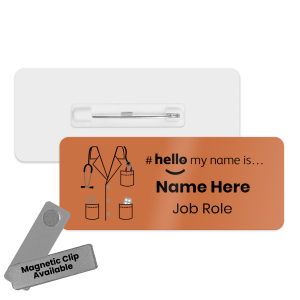 Name Badge - Colour Doctor Scrubs Hello My Name is... - Pumpkin
