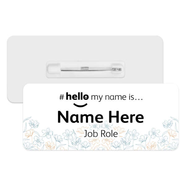 #hello my name is... Name Badge - Hand Drawn Floral Line Art