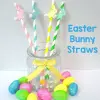 Easter Bunny Straws, Easter Table Decor, Rabbit straws, Bunny cupcake/food picks - 4 straws