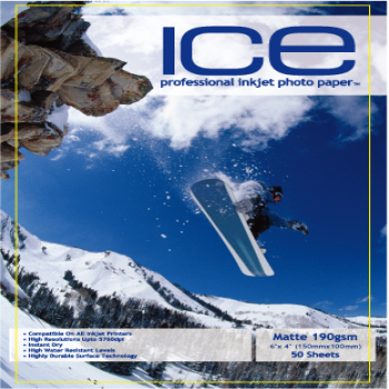 ICE 6x4 190gsm Single Sided Matte (Matt) Photo Paper