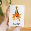 Birthday Card For Her Birthday Card For Him Brother Sister Friend Funny Birthday Card For Dad or Mum Gold Fish Fishing Birthday Card - Portrait (5x7) / Blank Inside