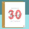 Funny 30th Birthday Card - Personalised - For Her or For Him - Perfect greetings card for a friend or someone else turning 30 years old. - Blank inside - Small