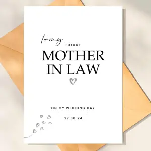 Personalised Wedding Day Card - To My Future Mother In Law