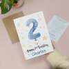 Customisable 2nd Birthday Card For Boy Custom Name Card For Boy Second Birthday Card For Baby Birthday Card for Baby Boy Custom 2nd Birthday - Large (5x7) / Blank Message