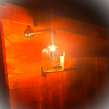 Gentleman Jack  - Copper frame Bottle table lamp - Original - Upcycled - Man/She Cave - Fathers/Mother Day - Gifts For Him/Her