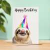 Birthday Card For Him or Her Fun Birthday Card of A Sloth Happy Birthday Card For Mum, Dad, Sister Brother - Large (5x7) / Blank Message