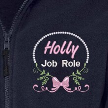 Personalised Embroidered Healthcare Fleece Jacket - Floral Ribbon - XS | UK 8