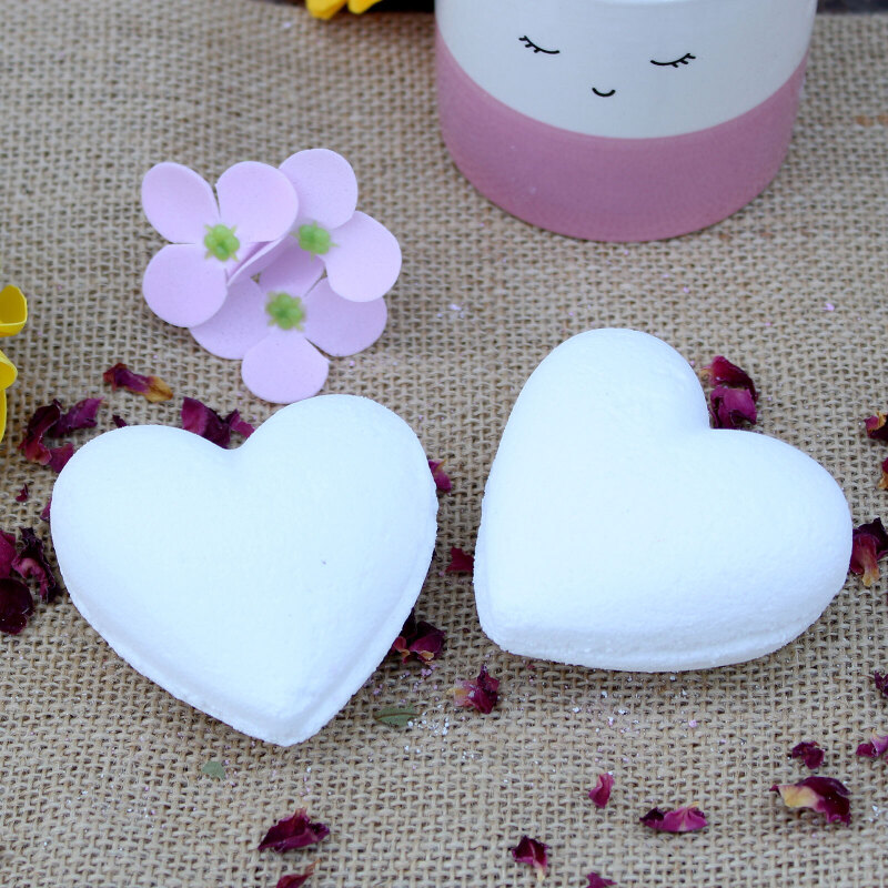 Love Heart Bath Bombs 70g - Coconut