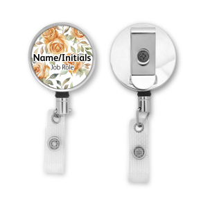 Personalised Metal ID Reel - Orange Roses