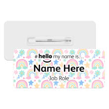 #hello my name is... Name Badge - Candy Rainbows & Flowers