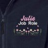 Daisy & Butterflies Healthcare Fleece Jacket with Rainbow Design | Private healthcare Fleece Jacket Embroidered with Name. Custom Outdoor Weather Jacket - Extra Small (XS)