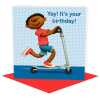 Yay it's your birthday - child's birthday card designed by Erica Sturla - 15cm square and blank inside, made in the UK