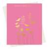 Happy birthday card with a pretty gold foil anemone & grass print - designed by artist Eloise Hall - 15.7 x 11cm and blank inside