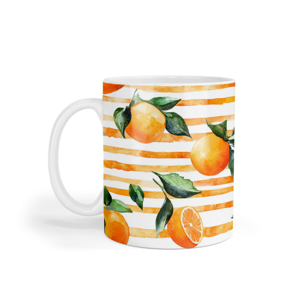 Ceramic Mug - Fruity Orange Stripes