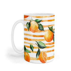 Ceramic Mug - Fruity Orange Stripes