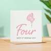 Personalisable 4th Birthday Card For Girl Four Year Old Birthday Card Custom Card For Fourth Birthday For Girl Happy 4th Birthday Card - Square (5.5x5.5) / Blank Inside