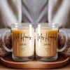 Personalised Mr And Mrs Glass Mug, Clear Mug, Name Mug, Bride And Groom Mug, Wedding Mug - MRS ONLY