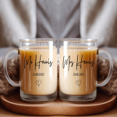 Personalised Mr And Mrs Glass Mug