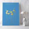 Congratulations card embellished with a gold foil daisy print - designed by artist Eloise Hall - 15.7 x 11cm and blank inside