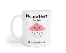 Personalised Ceramic Mug - Cute Pink Rain Cloud