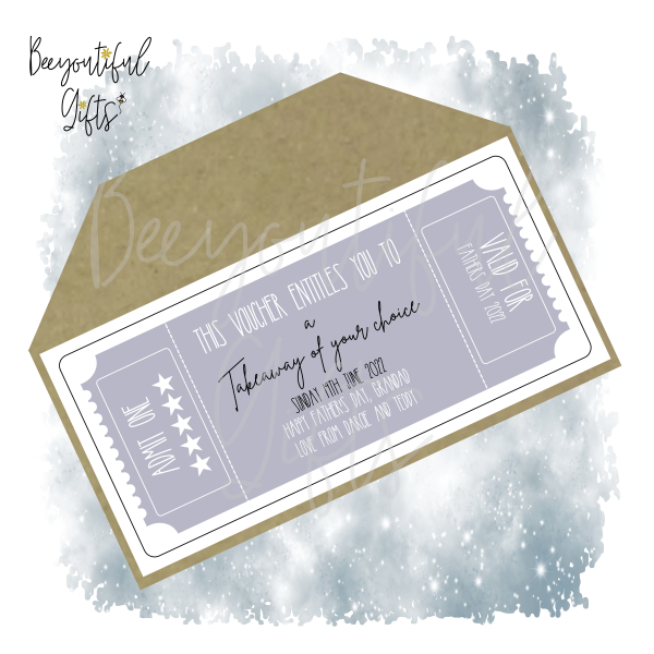 Personalised Vintage Style Gift Voucher with Envelope