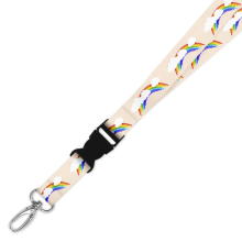 Double Breakaway Lanyard - Peach Rainbow