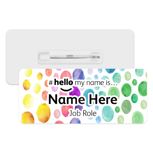 #hello my name is... Name Badge - Watercolour Circles