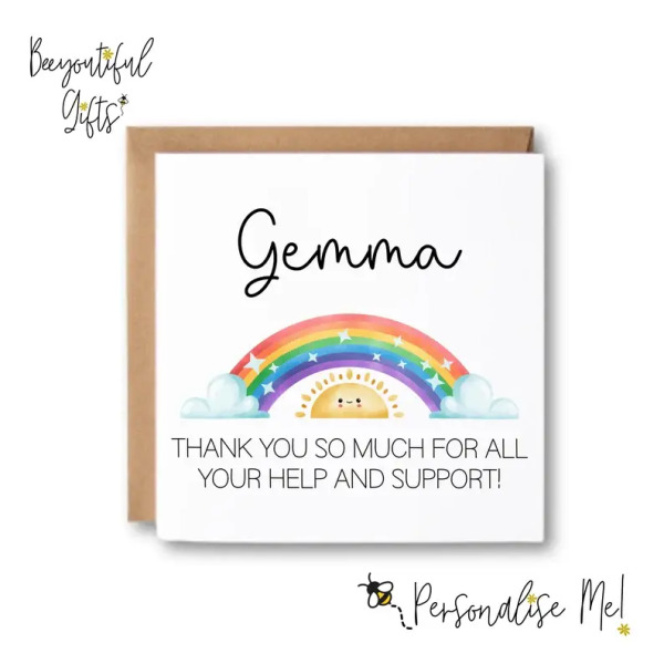 Personalised Nurse Card - Thank You So Much For All Your Help and Support - Standard Smooth Card