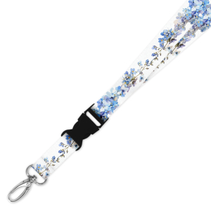 Double Breakaway Lanyard - Forget Me Nots Border